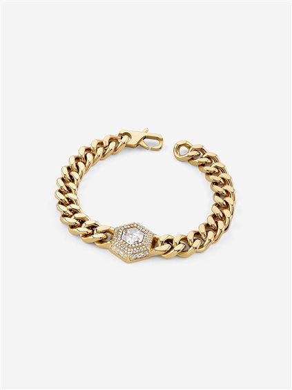 Bracciale Guess Uomo Lion King in Acciaio Cristallo JUMB06 007JW G - JUMB06 007JW G